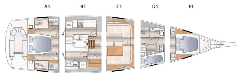 Interior layout Contest 55CS wins European Yacht of the Year 2021 - Luxury Cruiser